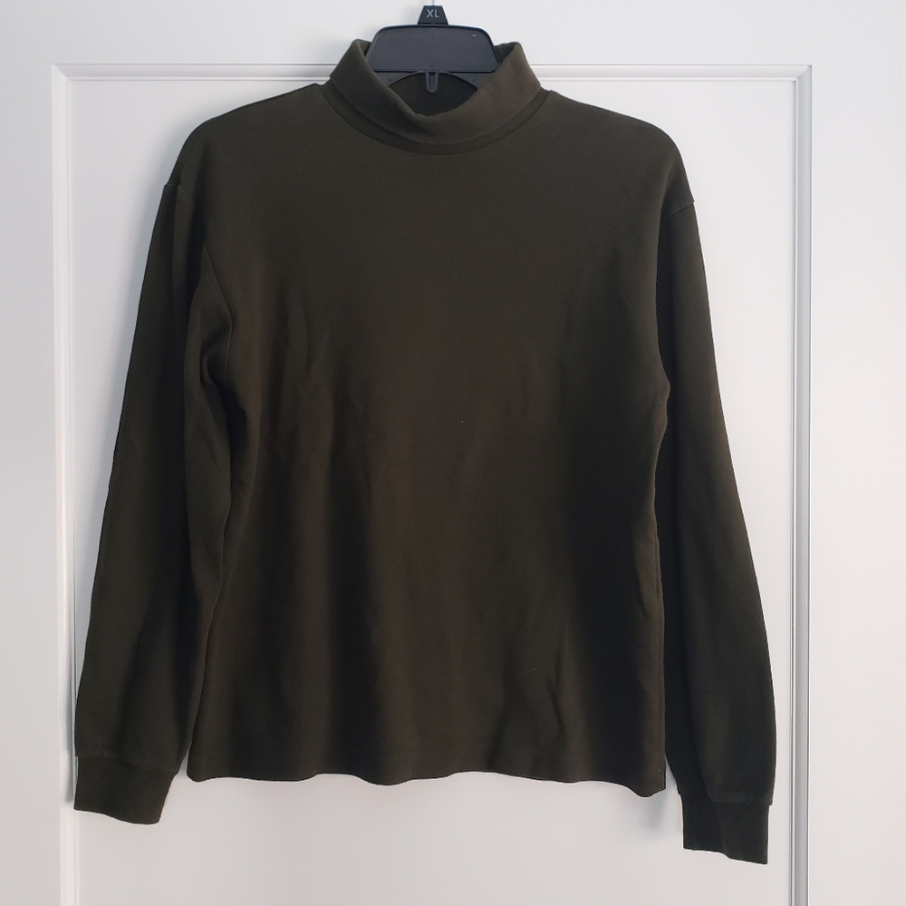Vintage Boys XL (18) Deep Green Turtleneck, 100% Cotton
